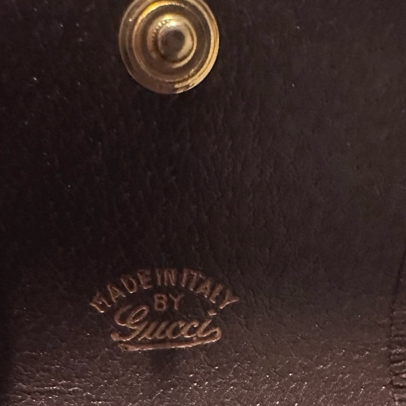 Gucci case monogram GG canvas, green red web ribbon, gold-tone horsebit hardware - Picture 5 of 7